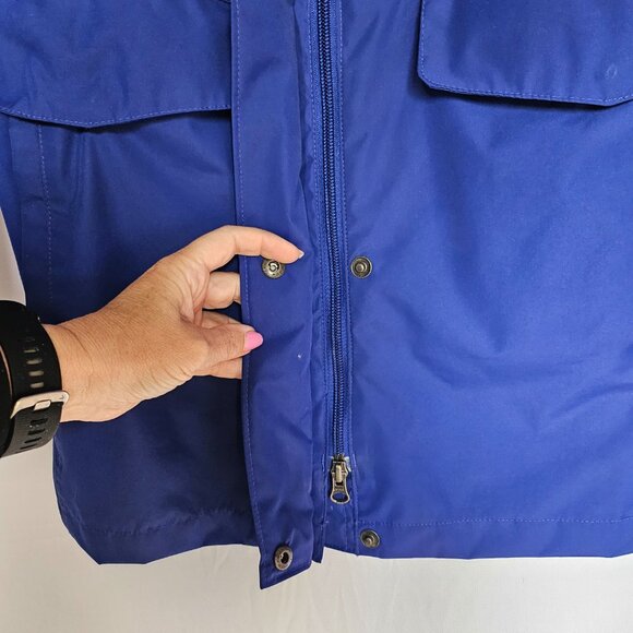 LANDS' END Blue Hooded Windbreaker / Raincoat Jacket, Size XS (2-4) - Picture 11 of 16